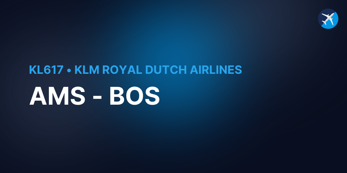 Flight KL617 from Amsterdam (AMS) to Boston (BOS)